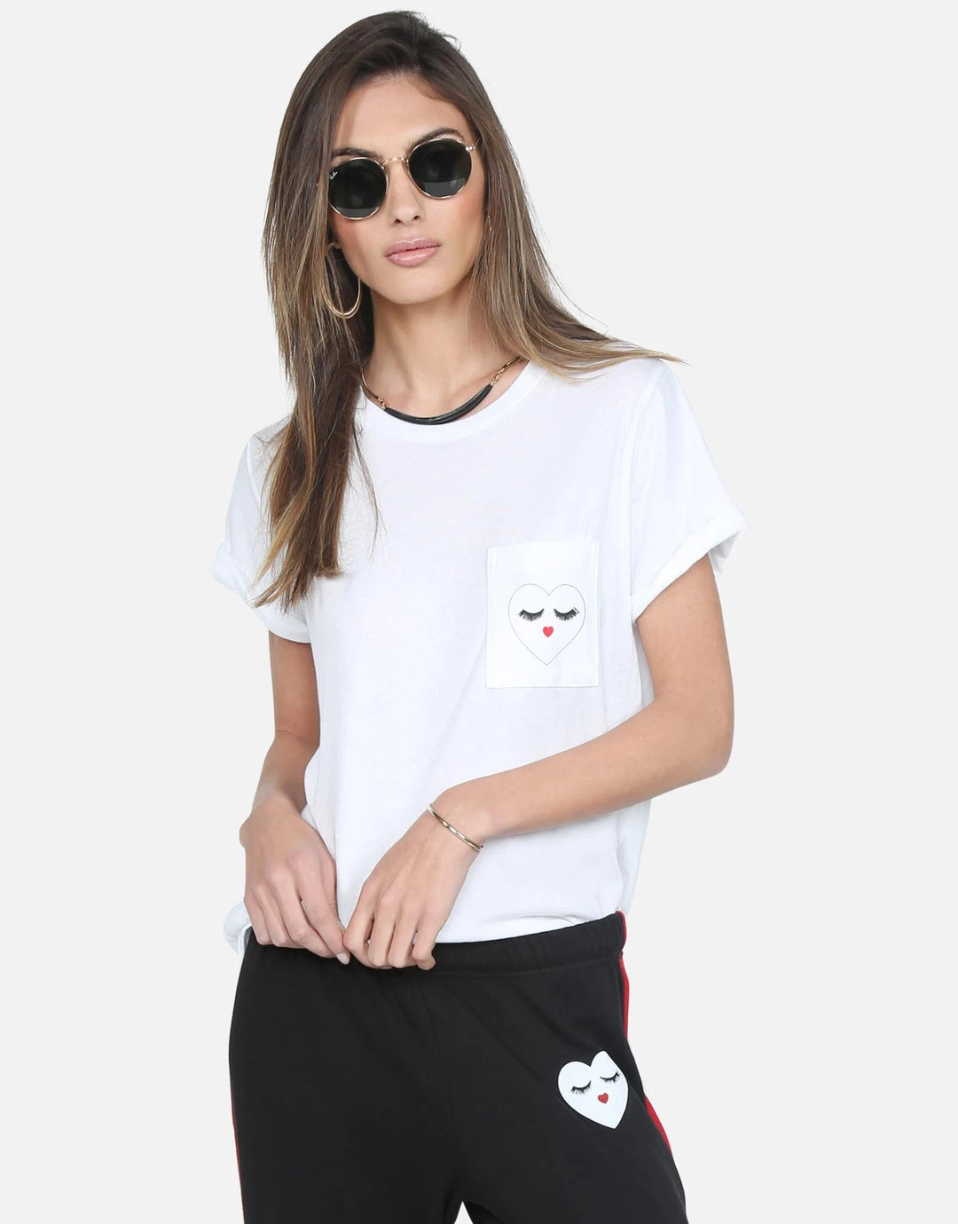 Lauren Moshi Iris Glam Heart Face Short Sleeve