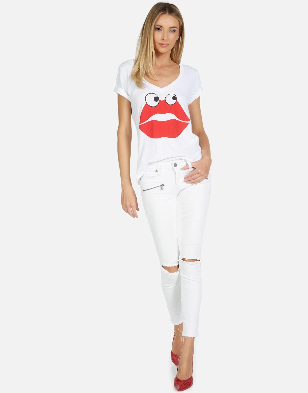 Lauren Moshi Short Sleeve Cruz Kiss Face