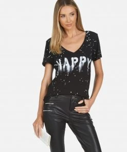 Lauren Moshi Short Sleeve Cruz Airbrush Happy