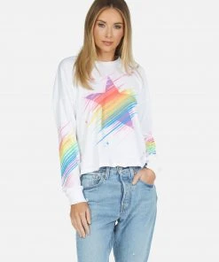 Lauren Moshi Long Sleeve Luella Neon Sparkle Star