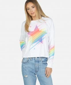 Lauren Moshi Long Sleeve Luella Neon Sparkle Star