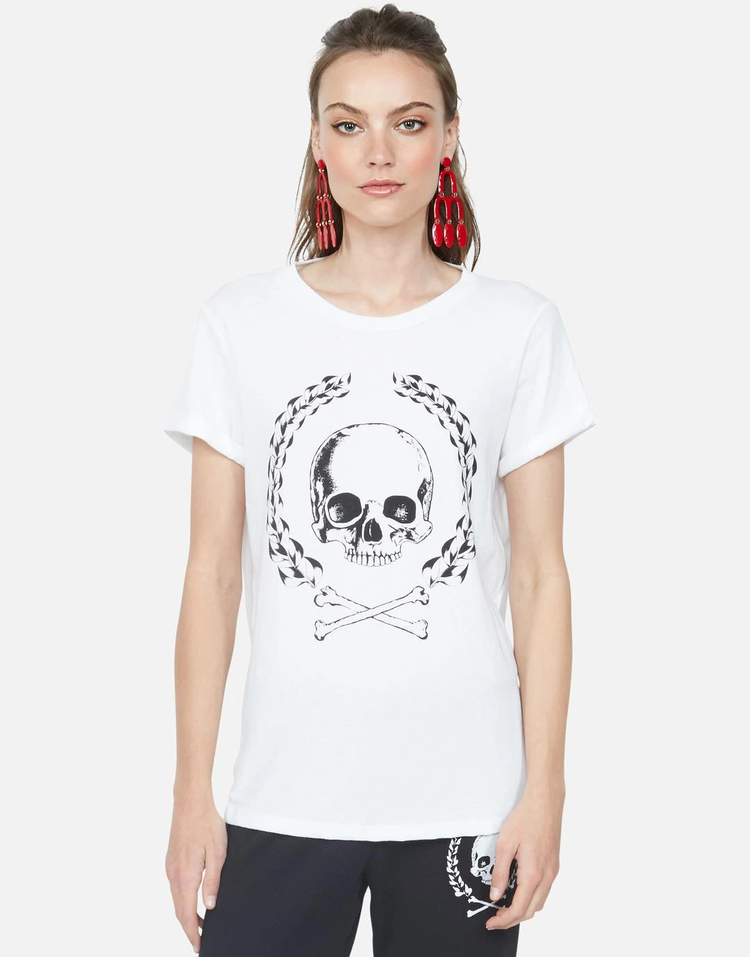 Lauren Moshi Short Sleeve Moxie Skull Crest
