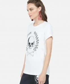 Lauren Moshi Short Sleeve Moxie Skull Crest