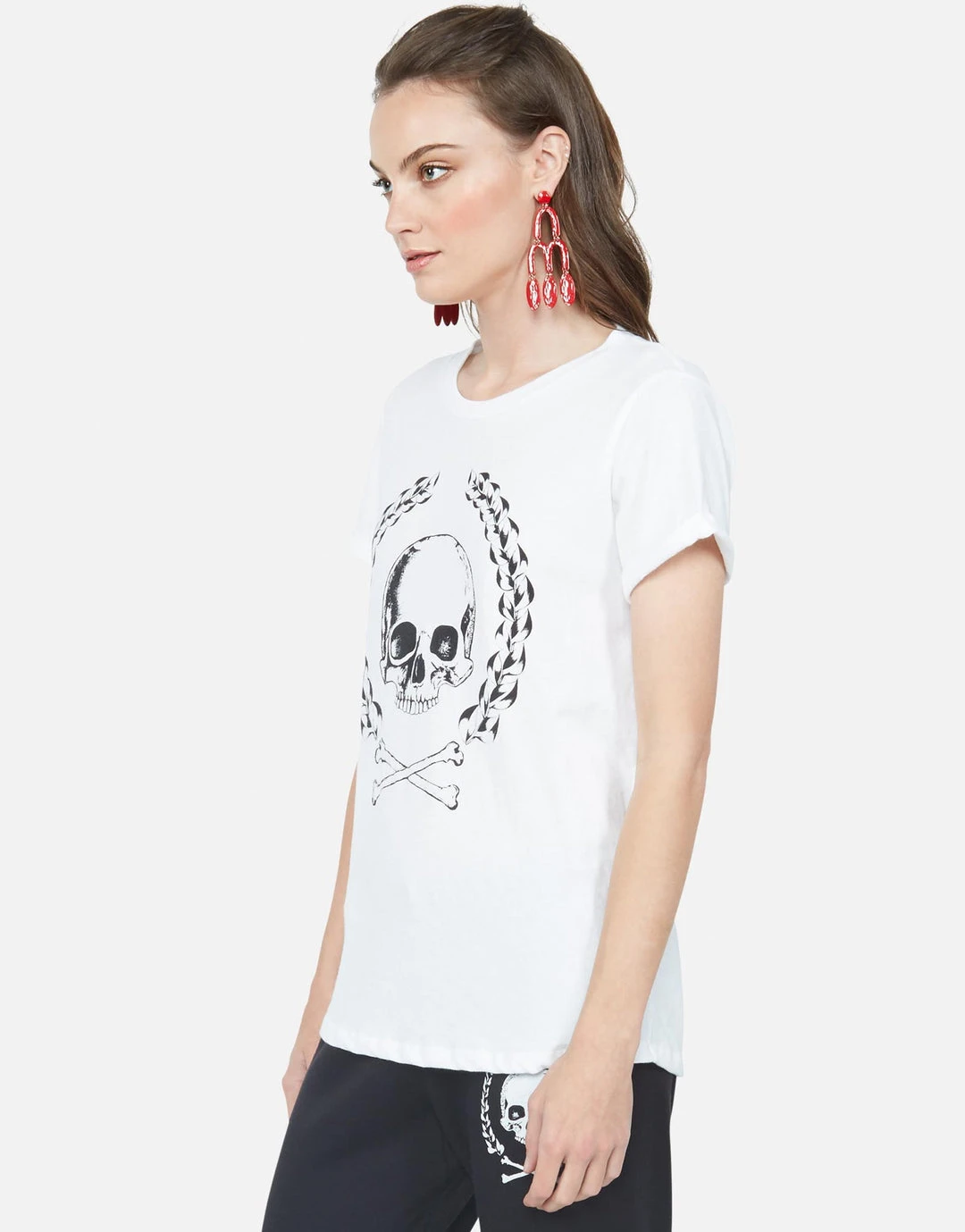 Lauren Moshi Short Sleeve Moxie Skull Crest