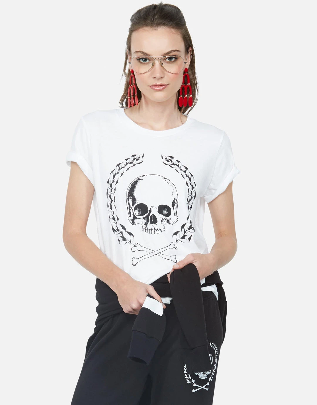 Lauren Moshi Short Sleeve Moxie Skull Crest