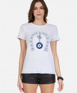 Lauren Moshi Short Sleeve Aviana Lucky Eye Horseshoe