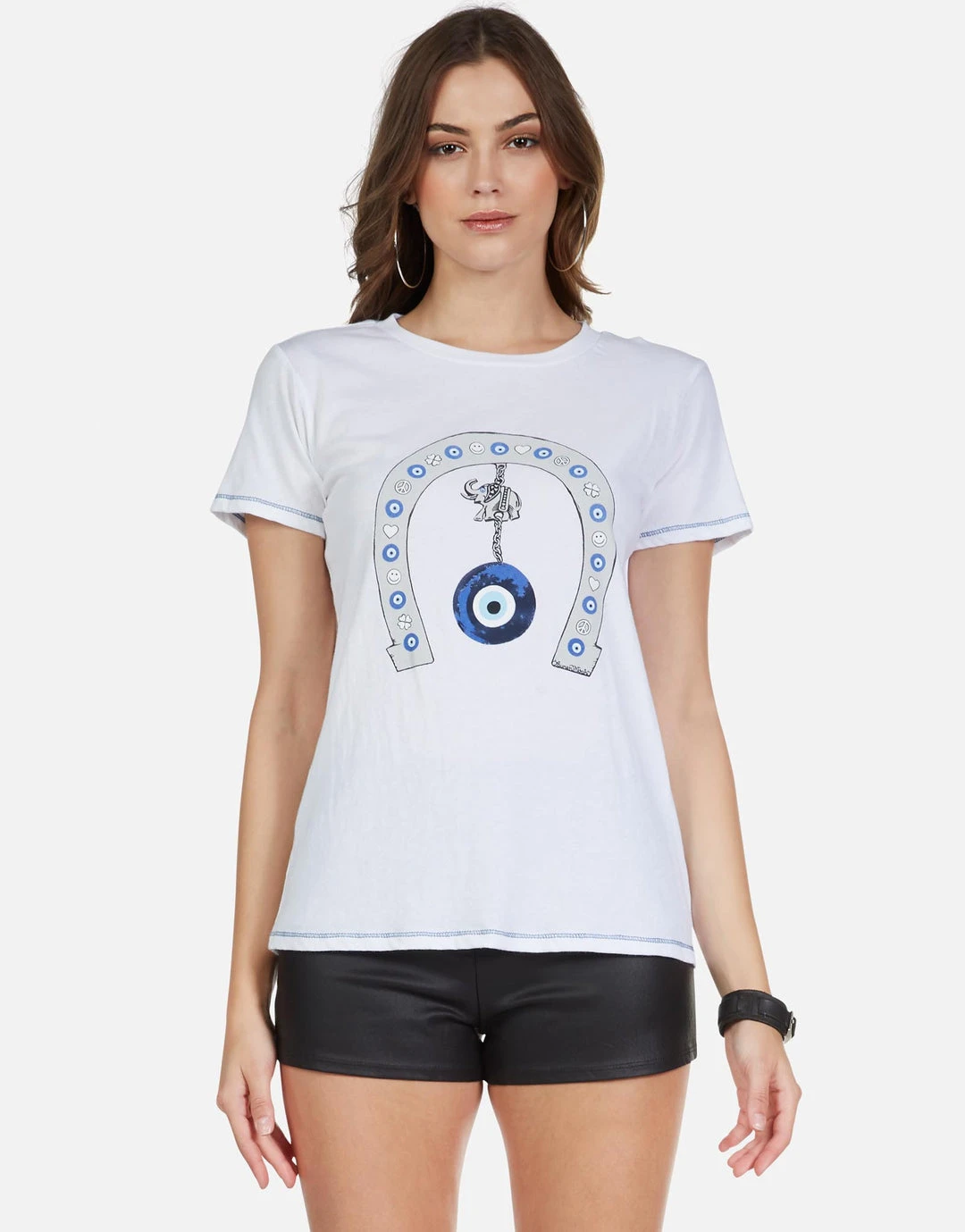 Lauren Moshi Short Sleeve Aviana Lucky Eye Horseshoe