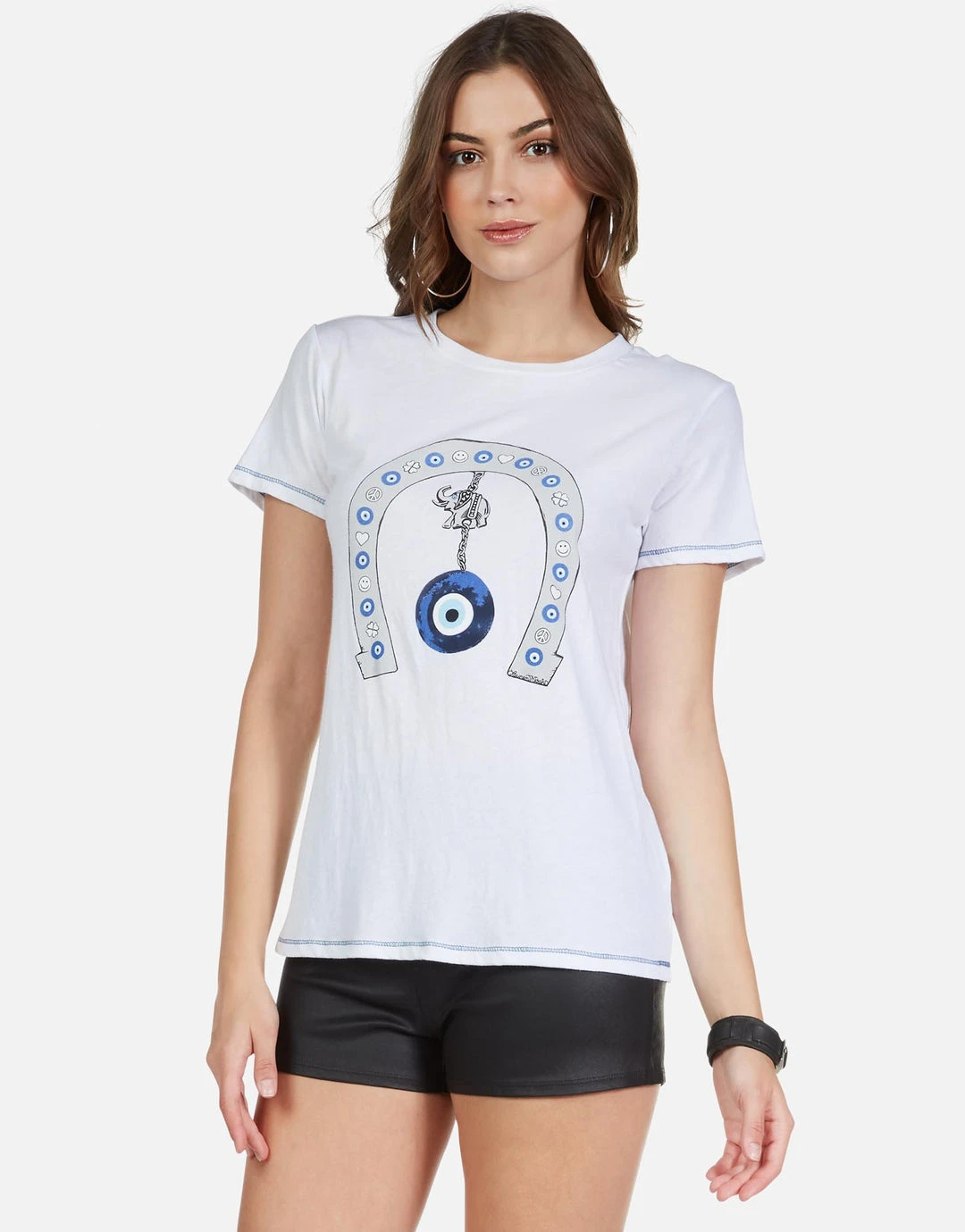 Lauren Moshi Short Sleeve Aviana Lucky Eye Horseshoe