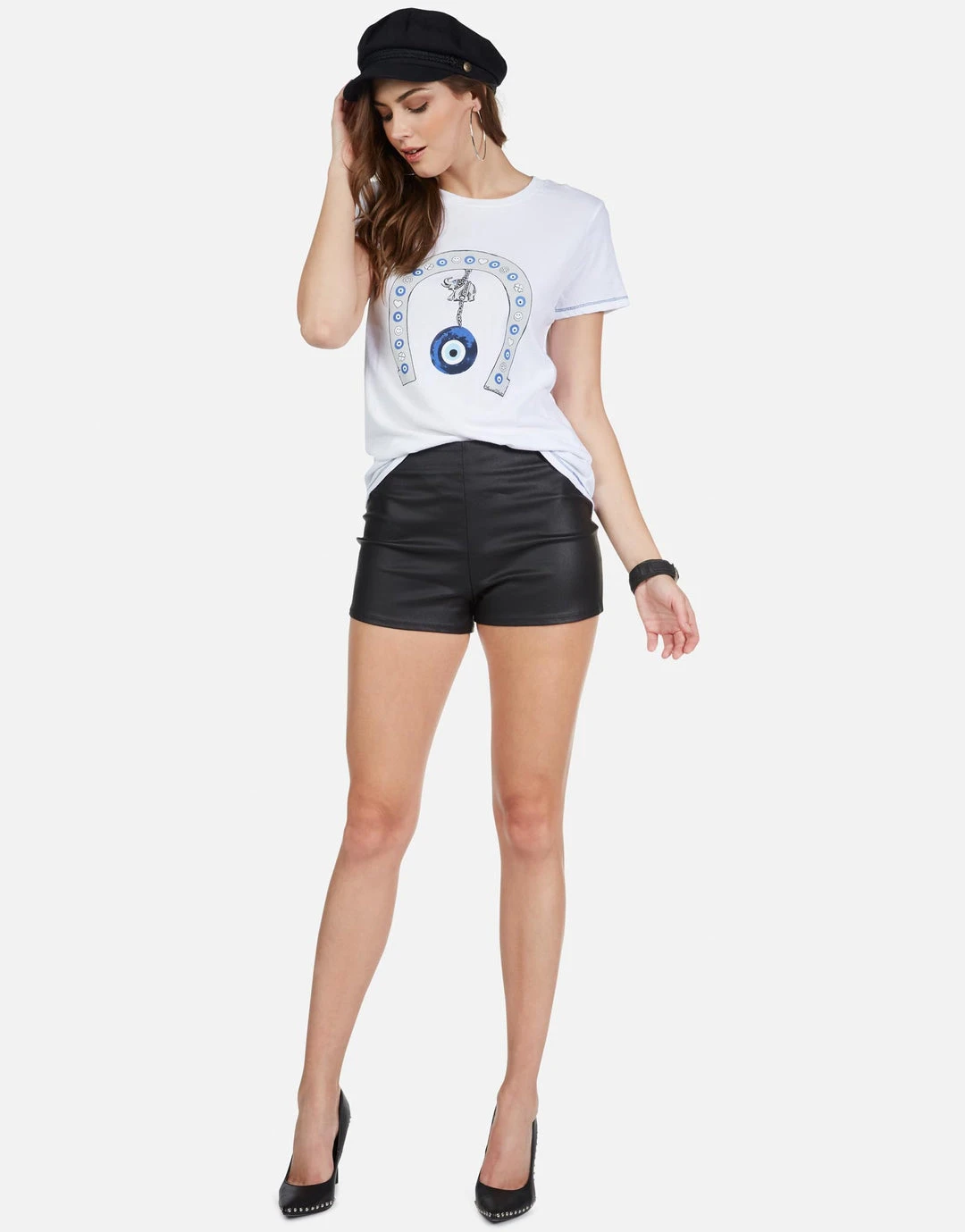 Lauren Moshi Short Sleeve Aviana Lucky Eye Horseshoe