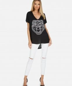 Lauren Moshi Celine Crystal Tiger Head
