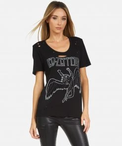 Lauren Moshi X Led Zeppelin Tops Myra Led Zeppelin Outline