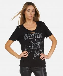 Lauren Moshi X Led Zeppelin Tops Myra Led Zeppelin Outline