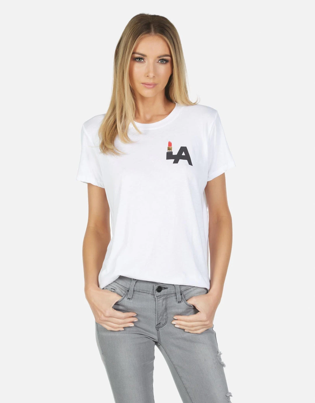 Lauren Moshi Short Sleeve Cecilia Lipstick LA