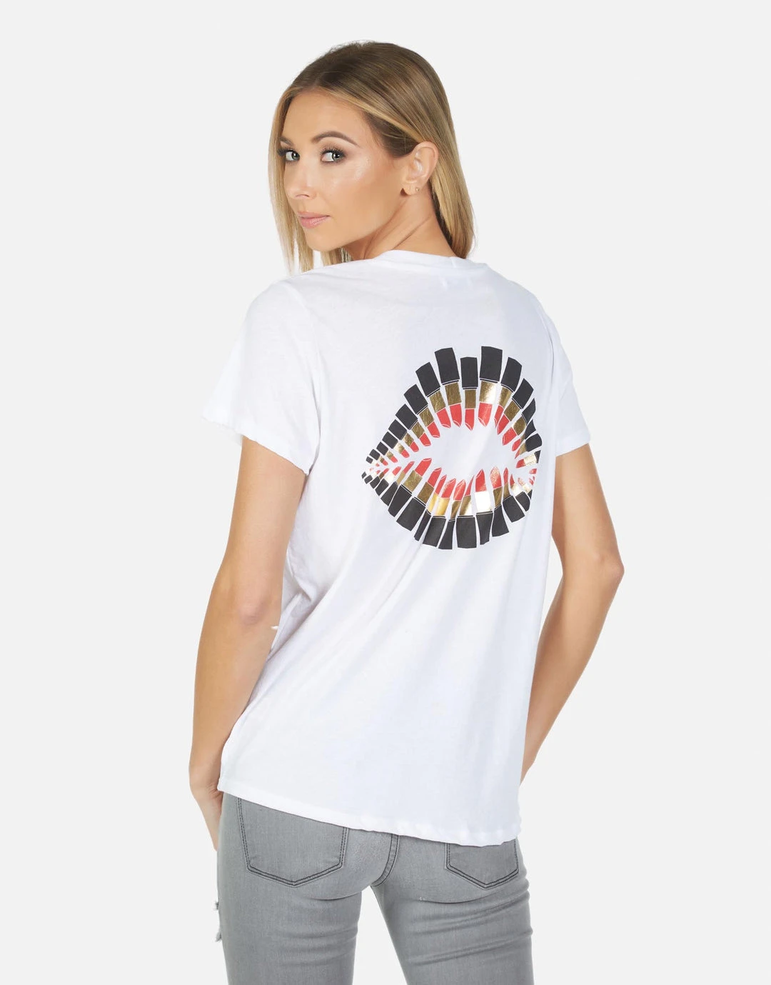 Lauren Moshi Short Sleeve Cecilia Lipstick LA