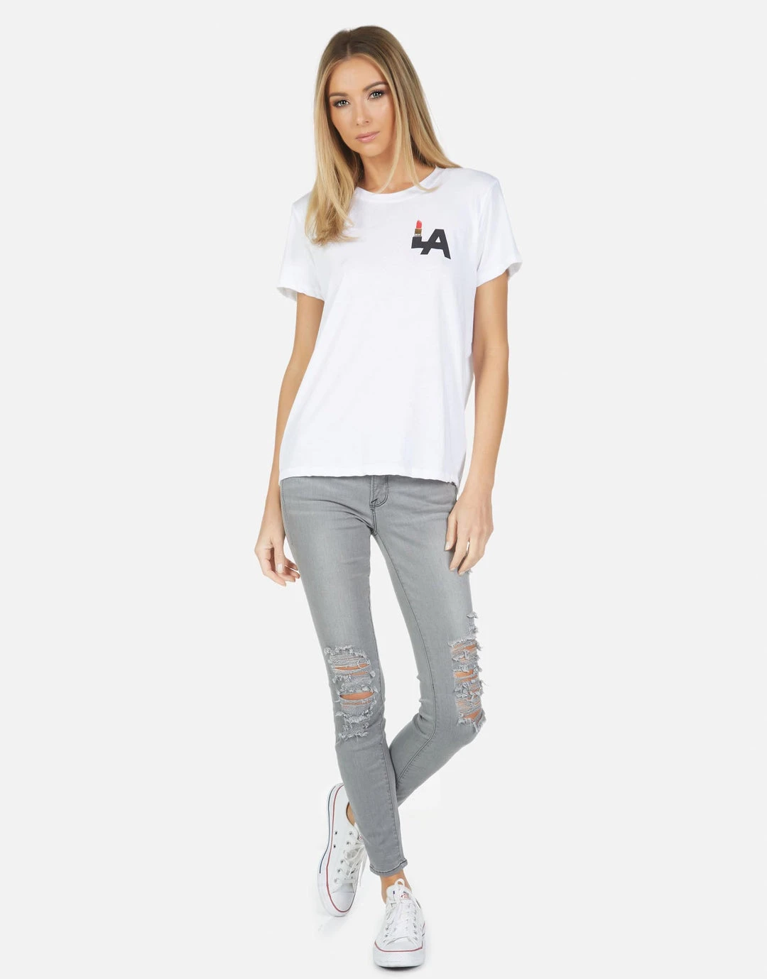 Lauren Moshi Short Sleeve Cecilia Lipstick LA