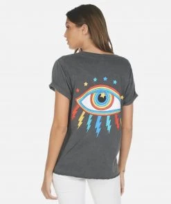 Lauren Moshi Short Sleeve Elara Rainbow Lightning Eye