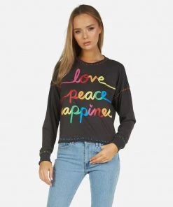 Lauren Moshi Brita Love Peace Happiness Long Sleeve