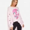 Lauren Moshi Winona Pink Rose Skull NEW