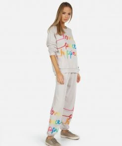 Lauren Moshi Bottoms Tanzy Love Peace Happiness