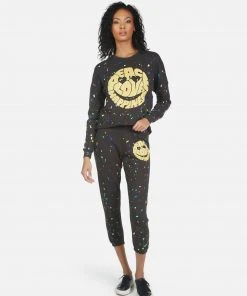 Lauren Moshi Alana Text Happy Face Bottoms