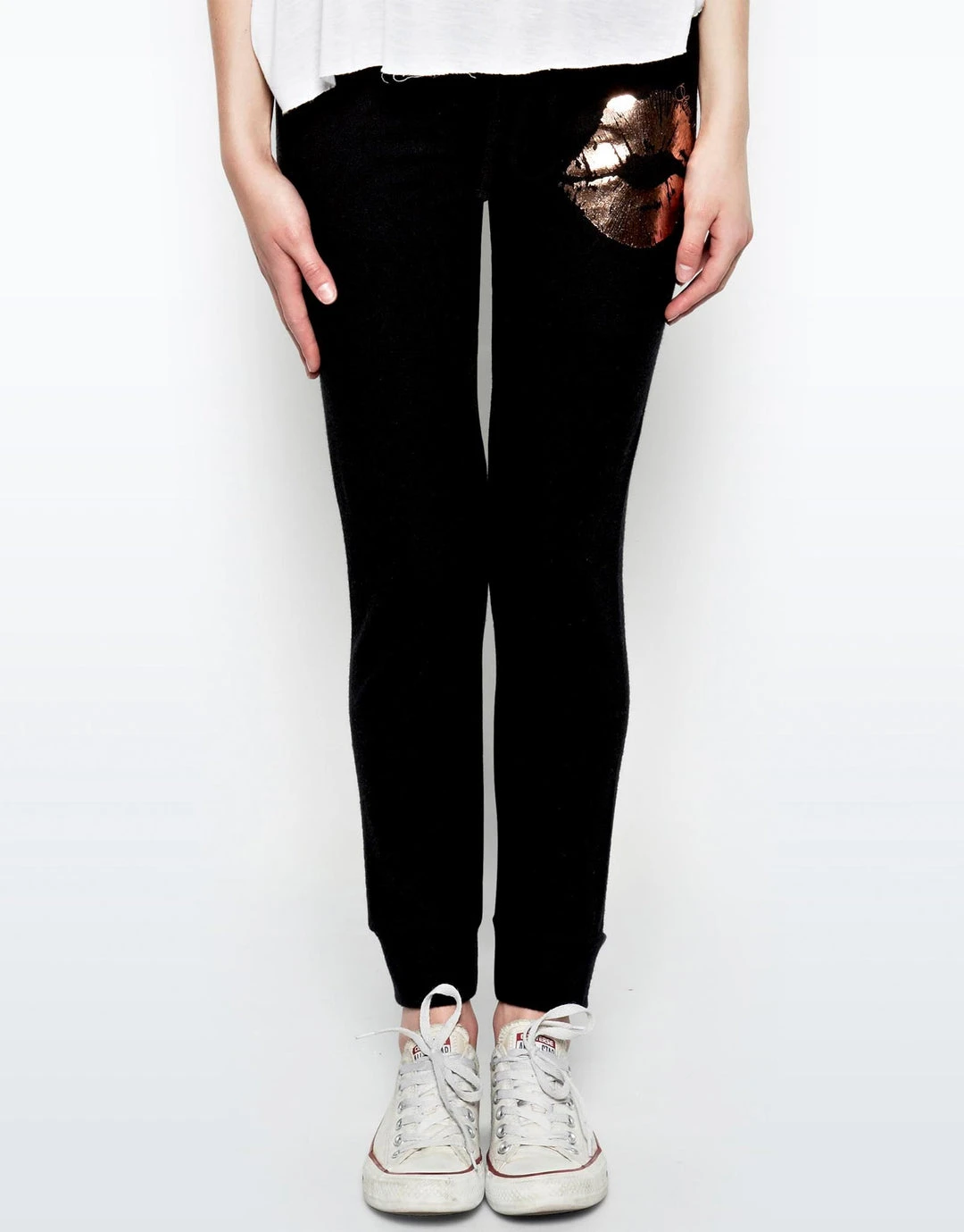 Lauren Moshi Kizzy Rose Gold Foil Lip Bottoms