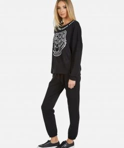 Lauren Moshi Bottoms Winslet Crystal Tiger Head