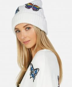 Lauren Moshi Blix Butterfly Patches Beanie