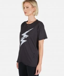Lauren Moshi Wolf Cracked Lightning Bolt Short Sleeve