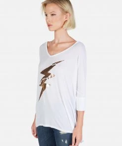 Lauren Moshi Long Sleeve Sable Cracked Lightning Bolt