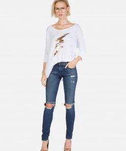 Lauren Moshi Long Sleeve Sable Cracked Lightning Bolt