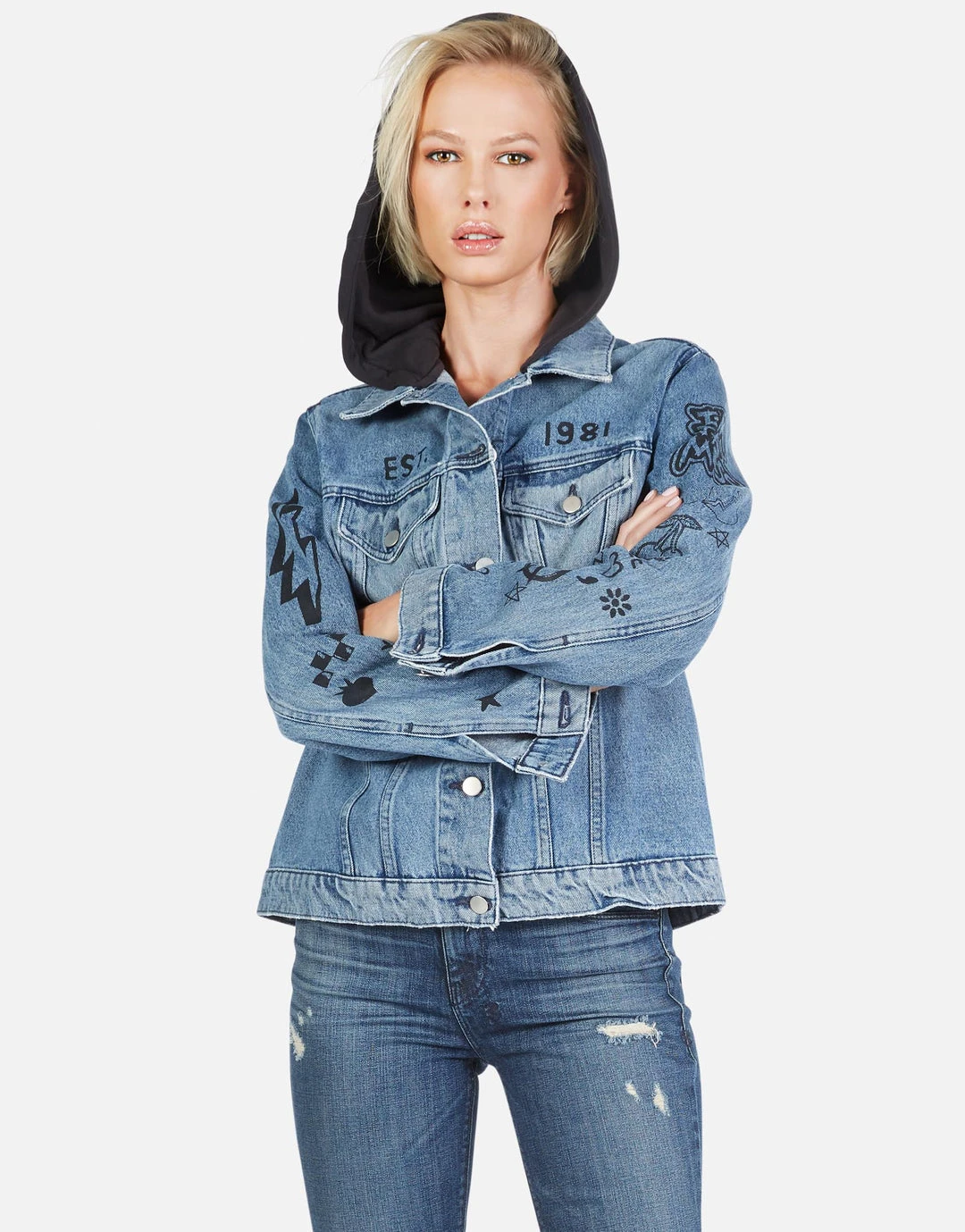 Lauren Moshi Stevie Varsity Panther Outerwear