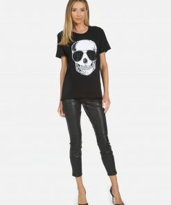 Lauren Moshi Short Sleeve Wolf Cool Skull