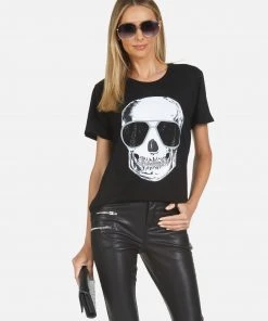 Lauren Moshi Short Sleeve Wolf Cool Skull