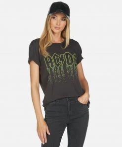 Lauren Moshi X ACDC Short Sleeve Wolf AC/DC Neon Stud