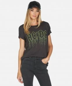 Lauren Moshi X ACDC Short Sleeve Wolf AC/DC Neon Stud
