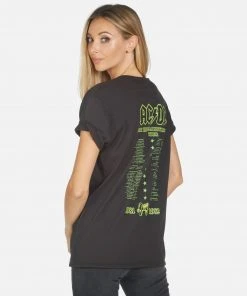 Lauren Moshi X ACDC Short Sleeve Wolf AC/DC Neon Stud