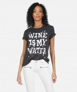 Lauren Moshi Short Sleeve Wolf Wine Is My Water