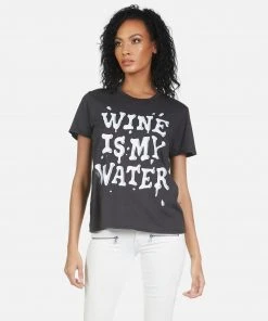 Lauren Moshi Short Sleeve Wolf Wine Is My Water