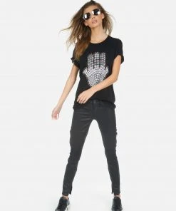 Lauren Moshi Short Sleeve Wolf Hamsa Elements