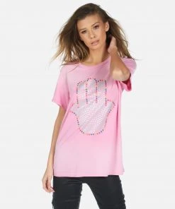 Lauren Moshi Short Sleeve Wolf Hamsa Elements