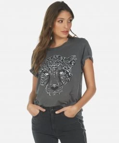 Lauren Moshi Short Sleeve Wolf Heart Leopard