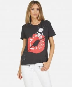 Lauren Moshi X Betty Boop Tops Wolf Betty Boop