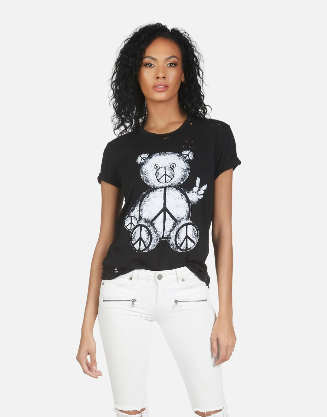 Lauren Moshi Short Sleeve Wolf Peace Teddy