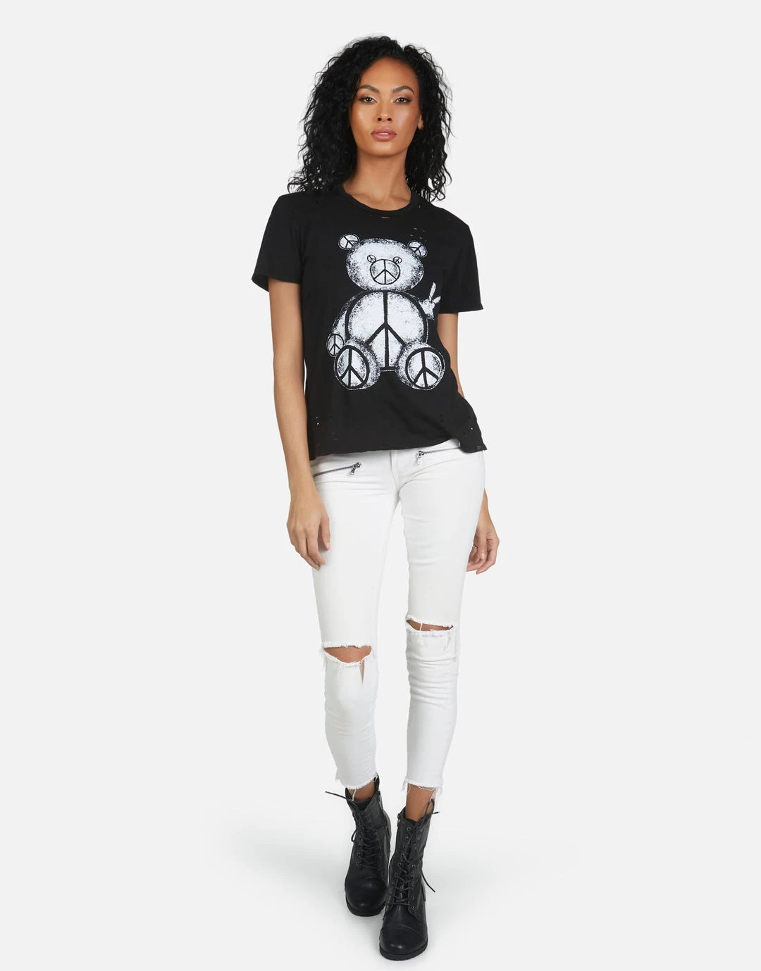 Lauren Moshi Short Sleeve Wolf Peace Teddy