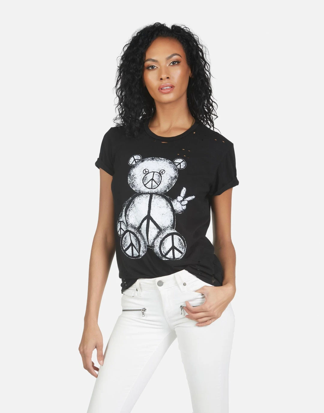 Lauren Moshi Short Sleeve Wolf Peace Teddy