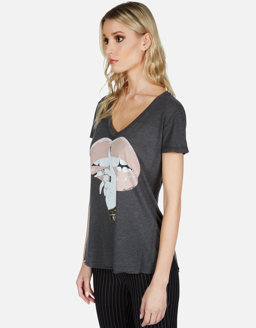 Lauren Moshi Emmalyn XO Shh Lip Short Sleeve