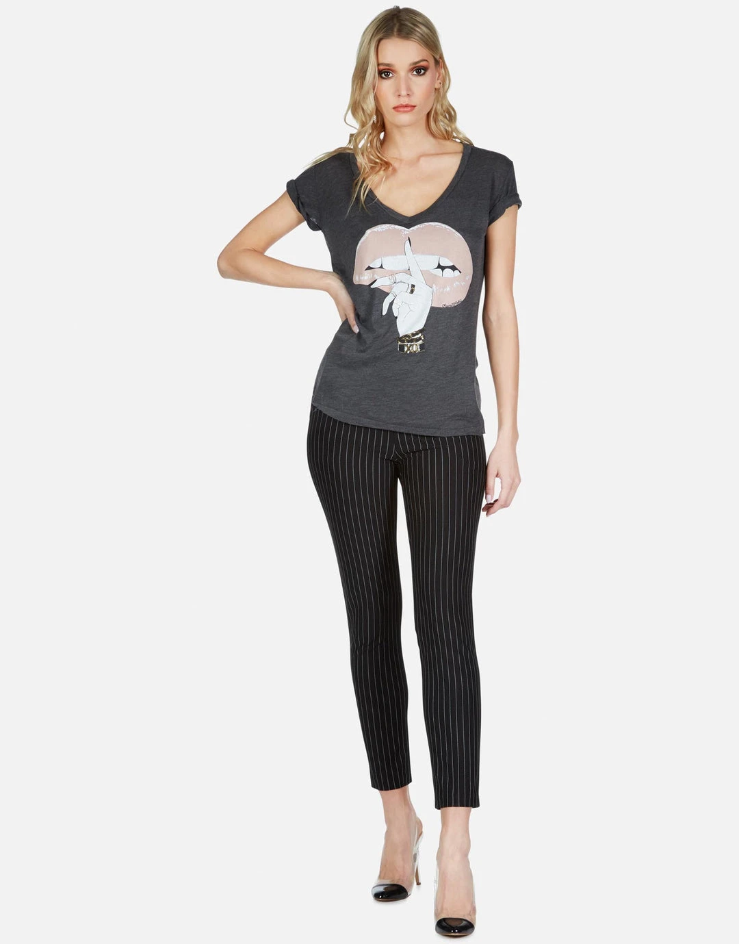 Lauren Moshi Emmalyn XO Shh Lip Short Sleeve