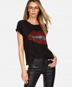 Lauren Moshi X Edda Crystal Biting Lip Tops