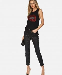 Lauren Moshi X Peyton Crystal Biting Lip Tops