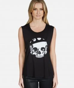 Lauren Moshi Tanks Kel Royal Skull